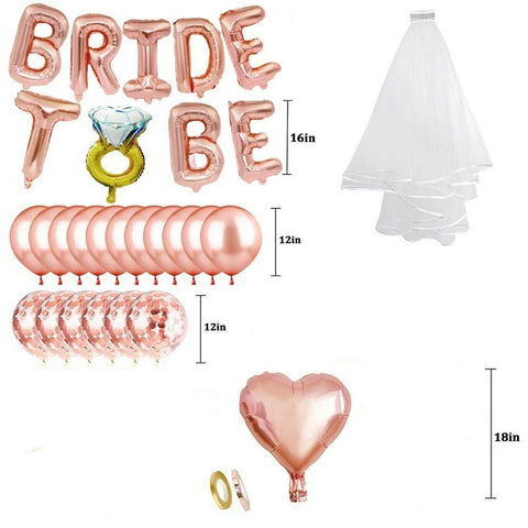 Bride to Be Sash Veil Rose Gold Balloons