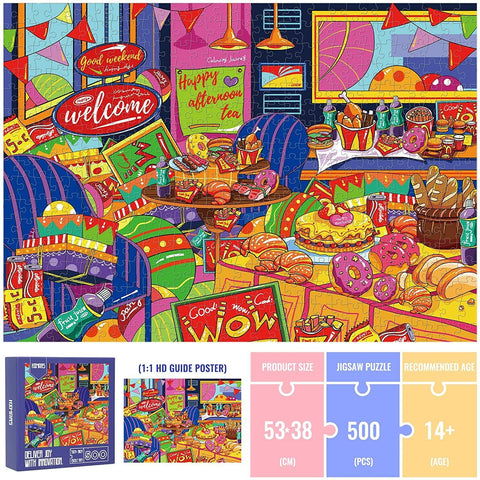 500 pcs Jigsaw Puzzle Multicolour Sport Tea Time Wall Art Puzzles