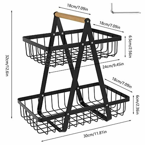 2-Tier Metal Fruit Basket