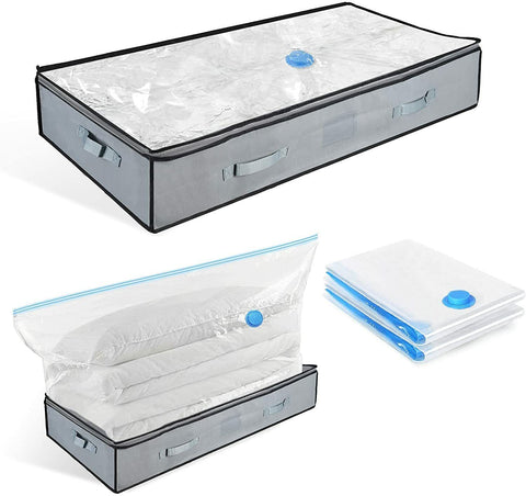 Underbed 2 Pack Large Capacity Storage Box with Vacuum Bag