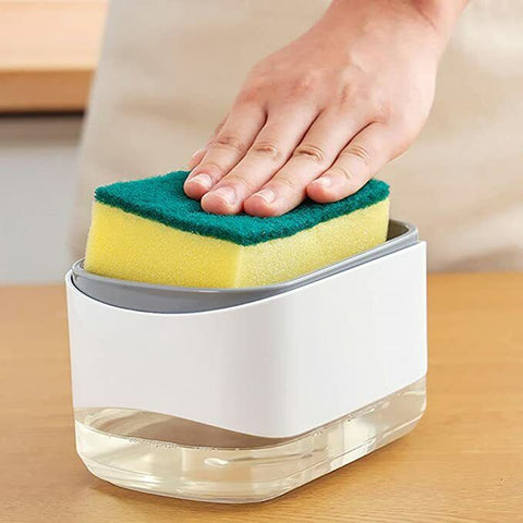 Kitchen Dish Soap Dispenser with Sponge Holder