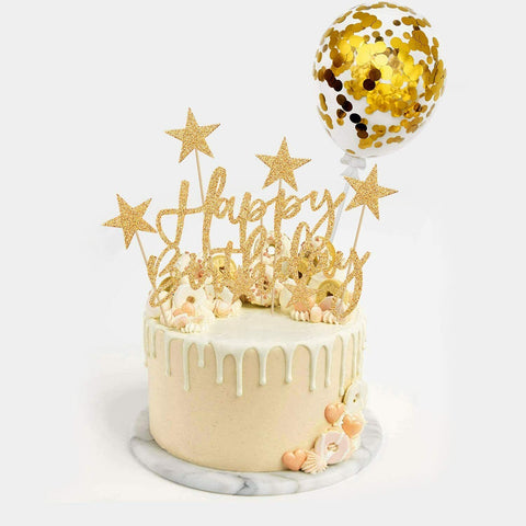 Gold Cake Toppers 5"