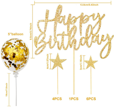 Gold Cake Toppers 5"