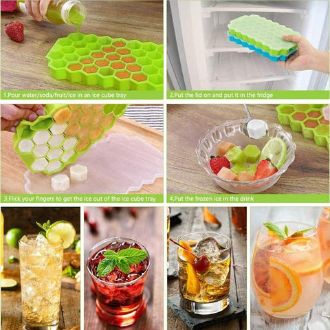 2Pcs Ice Cube Trays with Lids