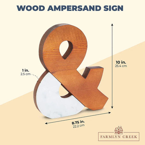 10'' Large Wooden Ampersand & Home Decorative ''and'' Sign