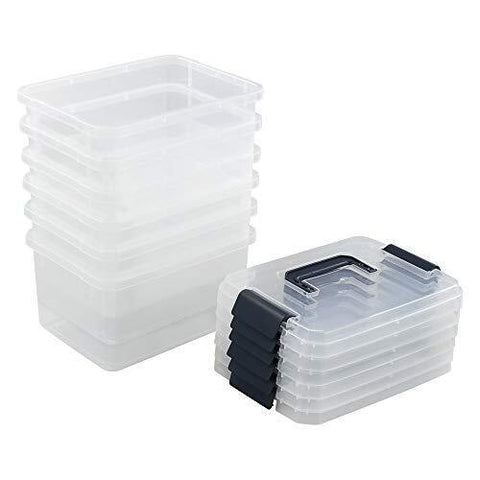 6x Plastic Storage Boxes