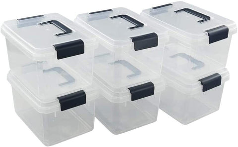 6x Plastic Storage Boxes