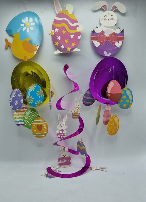 Easter Eggs Swirls Bunting Flag Egg