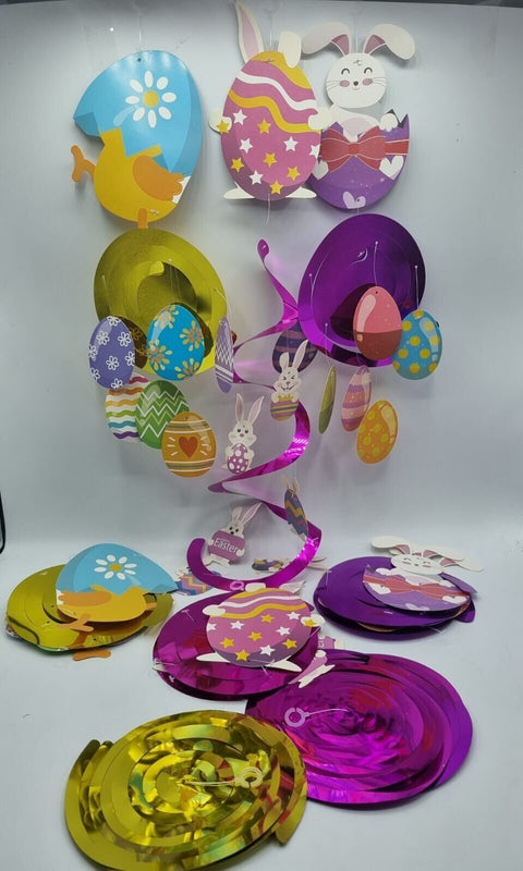 Easter Eggs Swirls Bunting Flag Egg