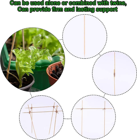 120x Bamboo Plant Sticks 16"