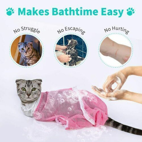 Mesh Cat Grooming Bathing Bag