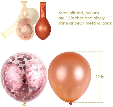 12"  Rose Gold Confetti Balloons