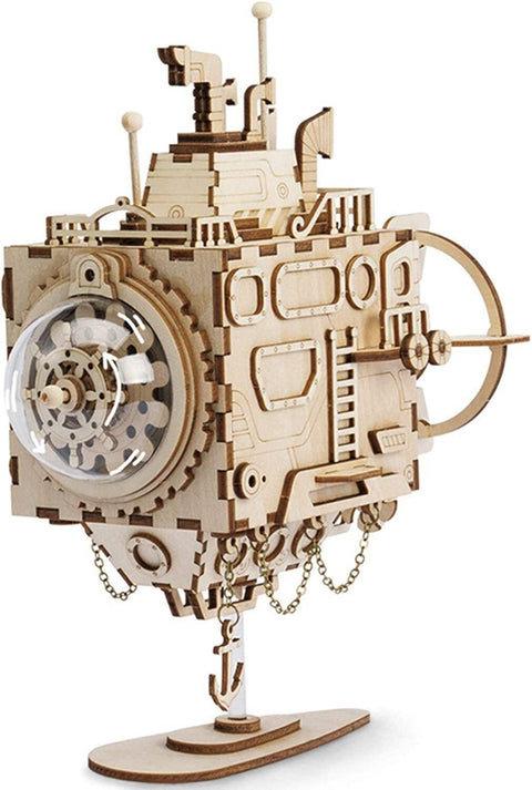 3D Submarine Steam Punk DIY Music Box Wooden Puzzles