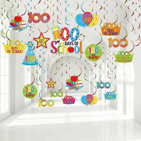 30PCS Hanging Spiral Swirls 100 Days Of School