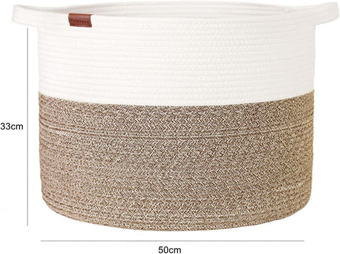 Extra Large Cotton Rope Woven Storage Basket With Handle