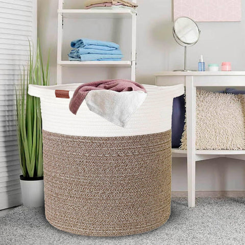 Extra Large Cotton Rope Woven Storage Basket With Handle