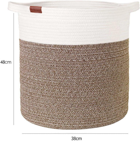 Extra Large Cotton Rope Woven Storage Basket With Handle