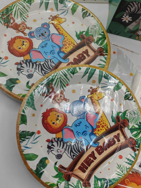 133 pcs Jungle Safari Party Tableware Set