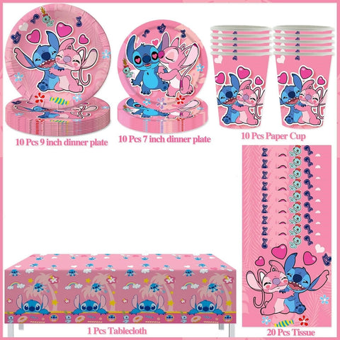 51pcs Stitch & Lilo Pink Party Set