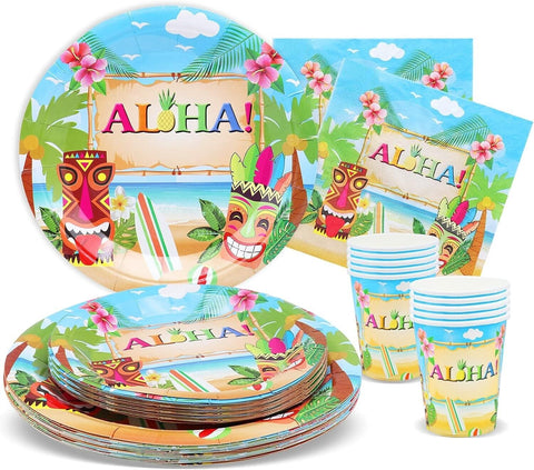 70 pcs Aloha Tropical Party Tableware