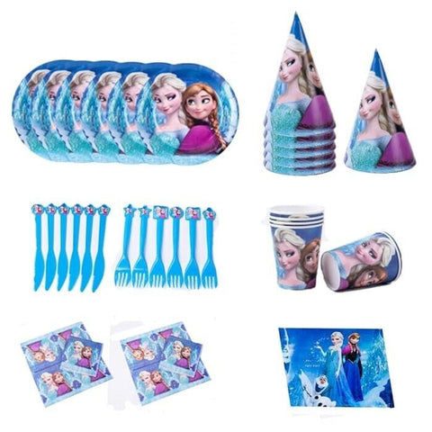 41 pcs Frozen Birthday Tableware And Hats