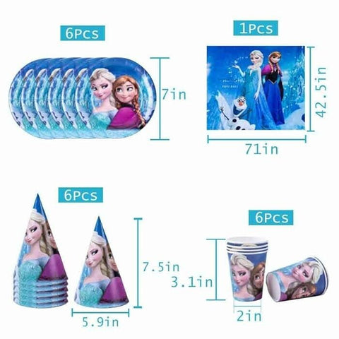 41 pcs Frozen Birthday Tableware And Hats