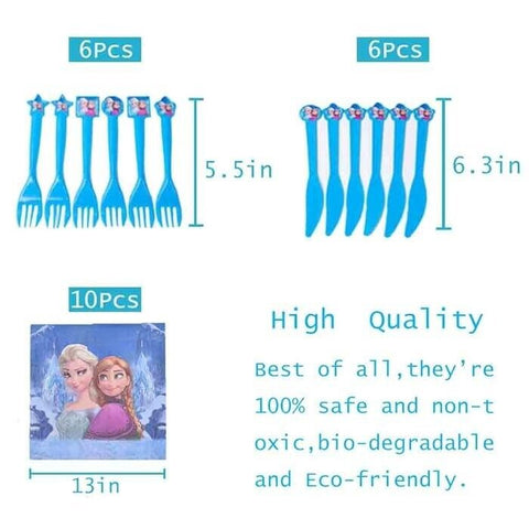 41 pcs Frozen Birthday Tableware And Hats