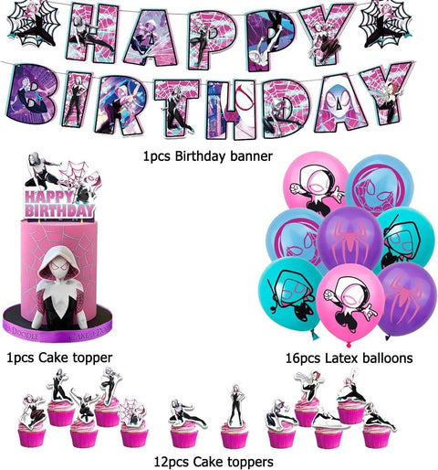 Spider Gwen Birthday Balloons