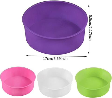 4 PCS Silicone Round Cake Mould Cake Pan 6 Inch