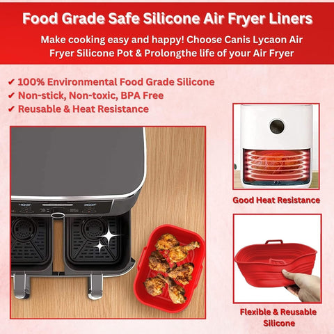 2Pcs Quality Air Fryer Silicone Pot