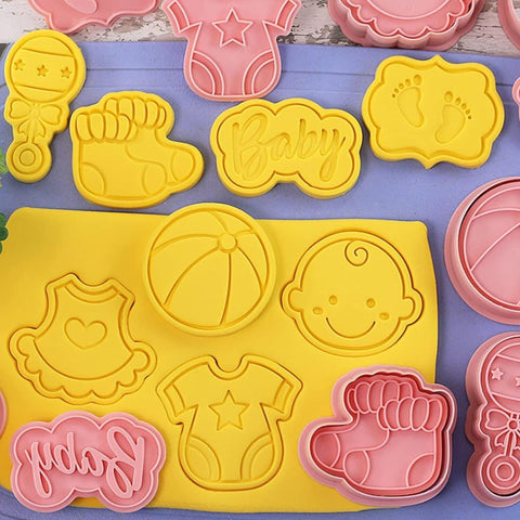 8PCS Plastic 3D Baby Shower Cookie Cutter Set